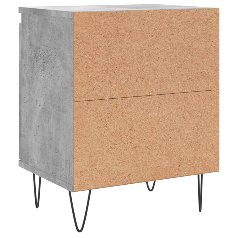 Nachtkastje 40x30x50 cm bewerkt hout betongrijs MeubelReus