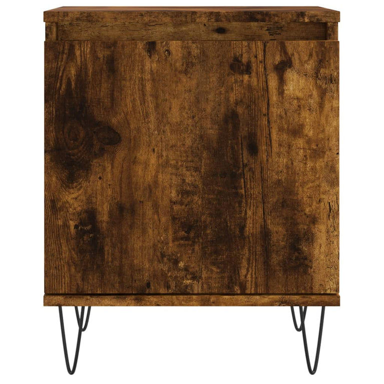Nachtkastje 40x30x50 cm bewerkt hout gerookt eikenkleurig MeubelReus