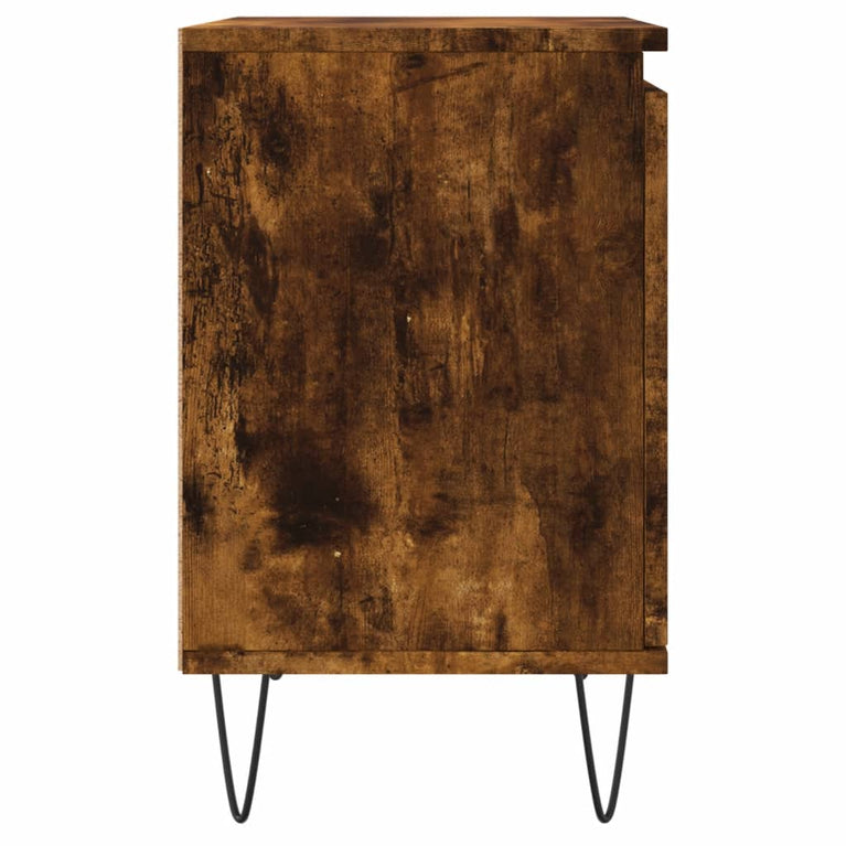 Nachtkastje 40x30x50 cm bewerkt hout gerookt eikenkleurig MeubelReus