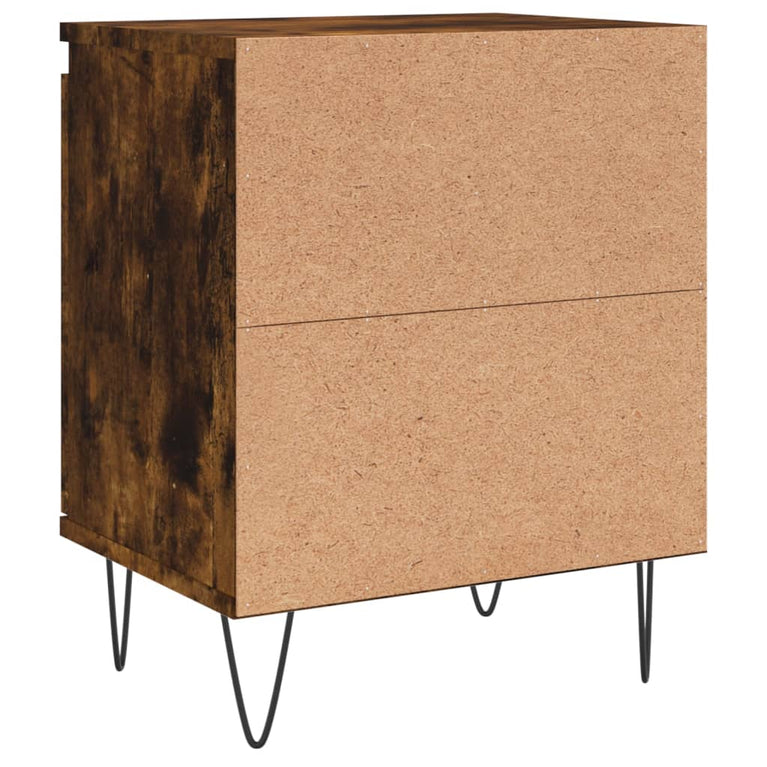 Nachtkastje 40x30x50 cm bewerkt hout gerookt eikenkleurig MeubelReus