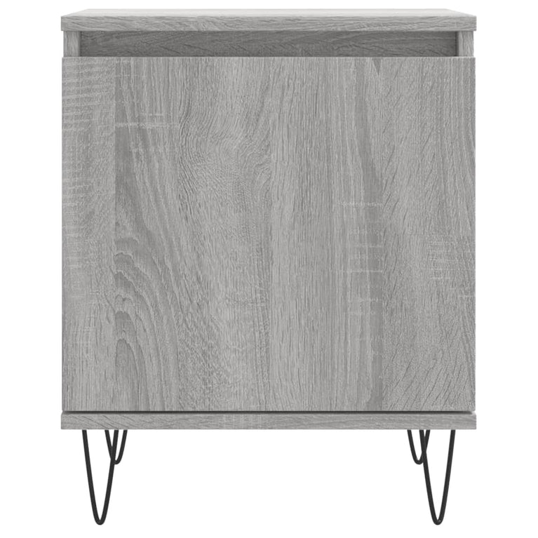 Nachtkastje 40x30x50 cm bewerkt hout grijs sonoma eikenkleurig MeubelReus