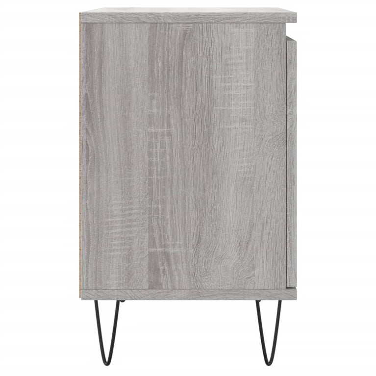 Nachtkastje 40x30x50 cm bewerkt hout grijs sonoma eikenkleurig MeubelReus