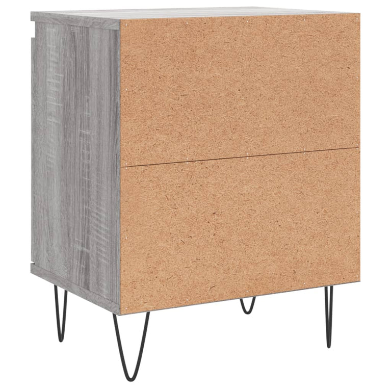 Nachtkastje 40x30x50 cm bewerkt hout grijs sonoma eikenkleurig MeubelReus