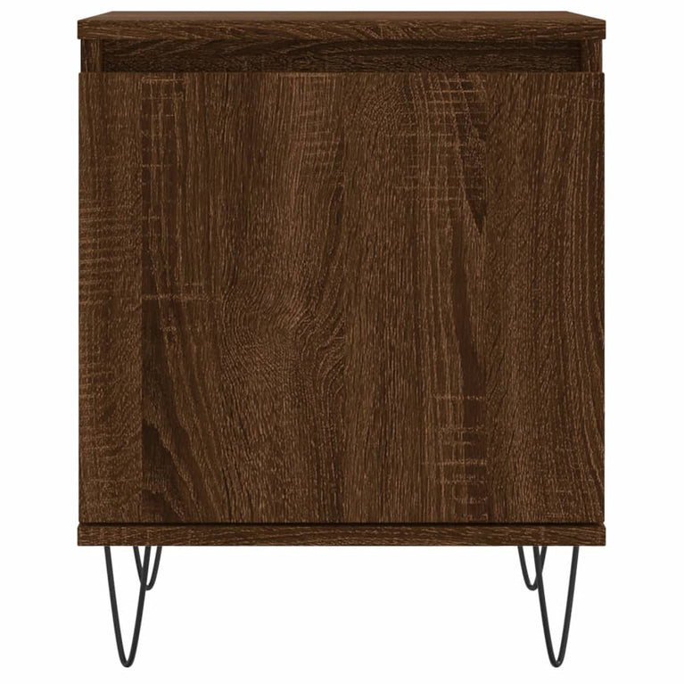 Nachtkastje 40x30x50 cm bewerkt hout bruin eikenkleur MeubelReus