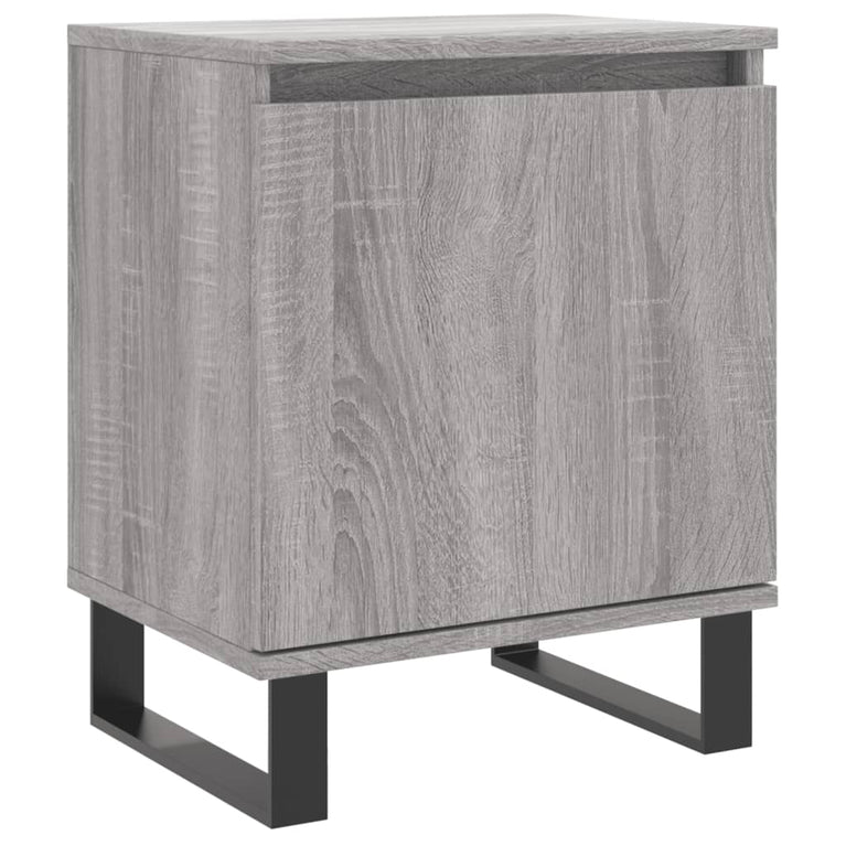 Nachtkastje 40x30x50 cm bewerkt hout grijs sonoma eikenkleurig MeubelReus
