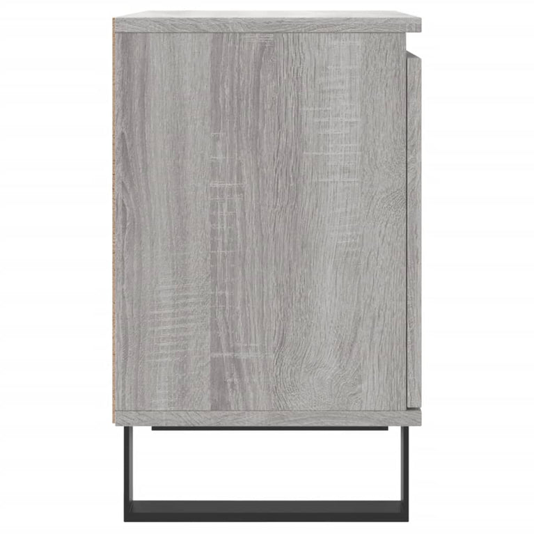 Nachtkastje 40x30x50 cm bewerkt hout grijs sonoma eikenkleurig MeubelReus