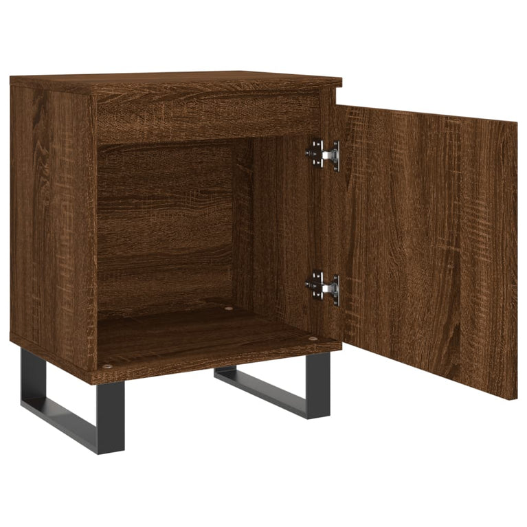 Nachtkastje 40x30x50 cm bewerkt hout bruin eikenkleur MeubelReus