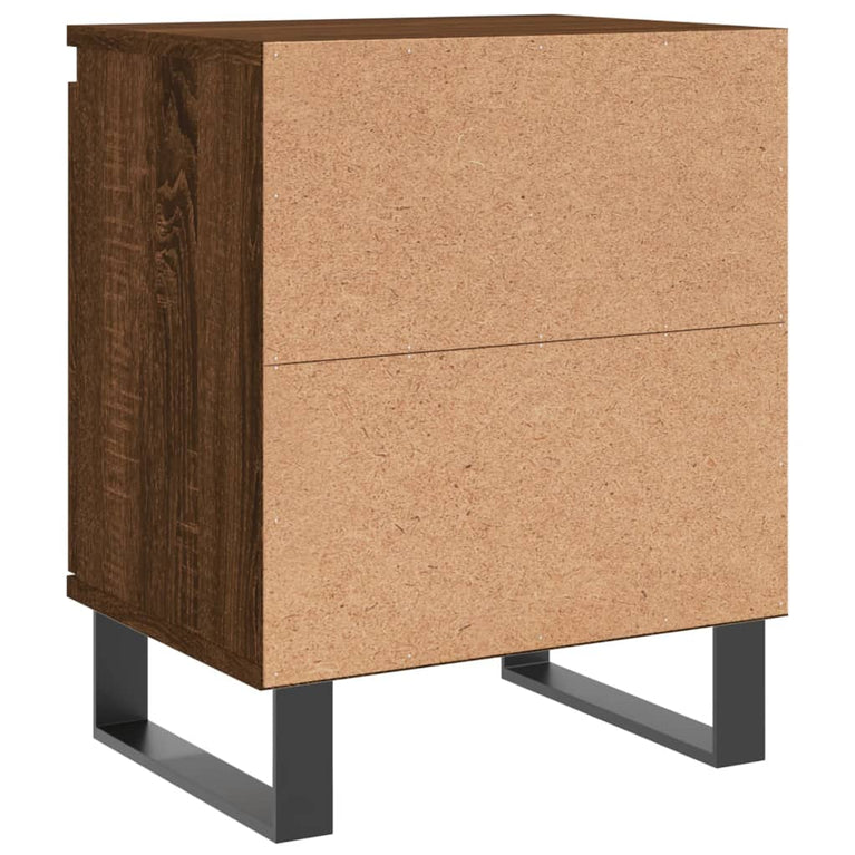 Nachtkastje 40x30x50 cm bewerkt hout bruin eikenkleur MeubelReus