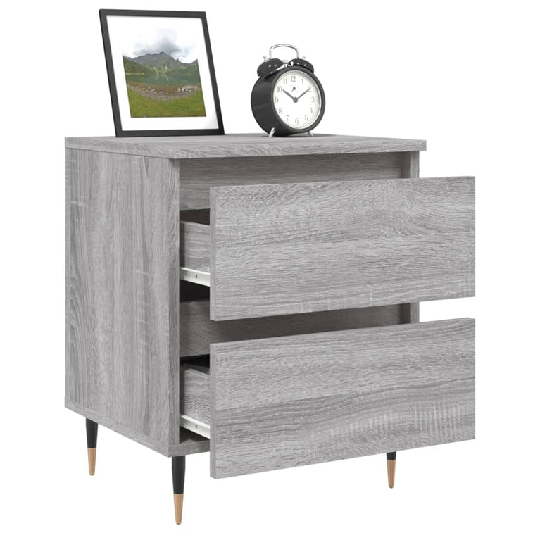 Nachtkastjes 2 st 40x35x50 cm bewerkt hout grijs sonoma eiken MeubelReus