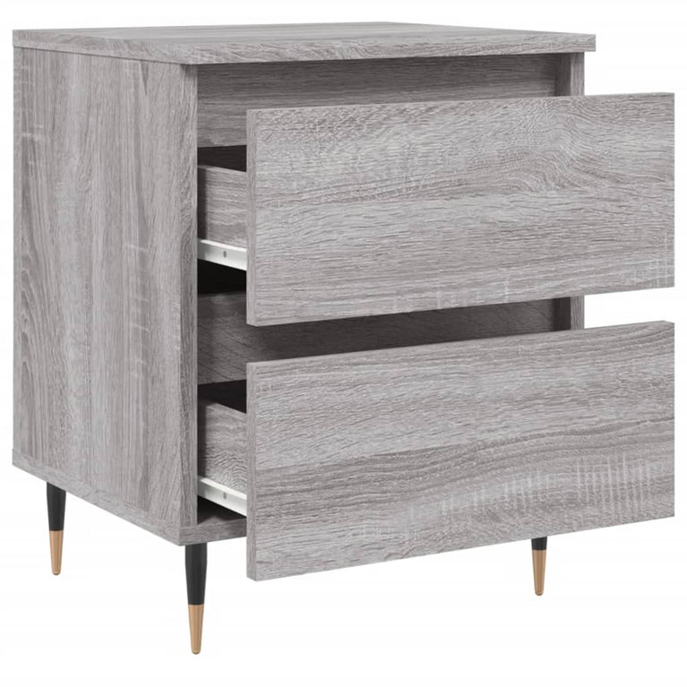 Nachtkastjes 2 st 40x35x50 cm bewerkt hout grijs sonoma eiken MeubelReus
