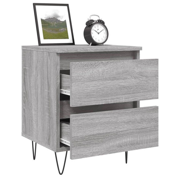 Nachtkastjes 2 st 40x35x50 cm bewerkt hout grijs sonoma eiken MeubelReus