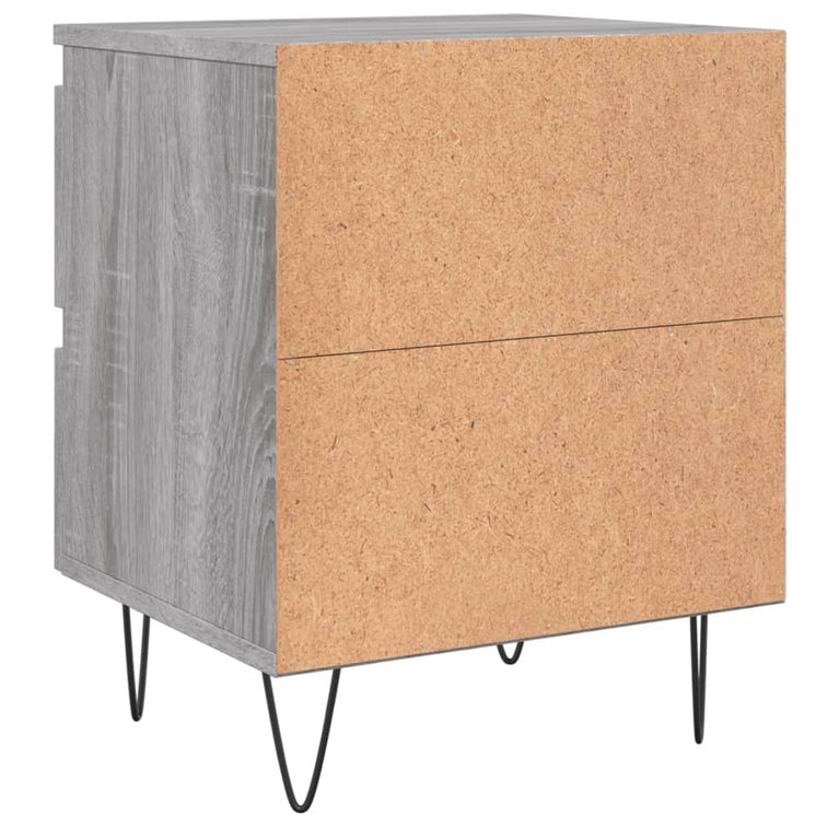 Nachtkastjes 2 st 40x35x50 cm bewerkt hout grijs sonoma eiken MeubelReus
