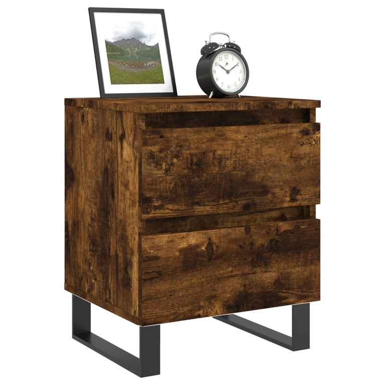 Nachtkastjes 2 st 40x35x50 cm bewerkt hout gerookt eikenkleurig MeubelReus