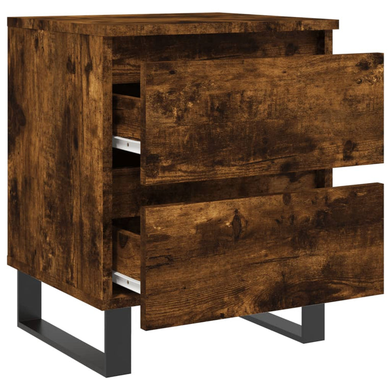 Nachtkastjes 2 st 40x35x50 cm bewerkt hout gerookt eikenkleurig MeubelReus