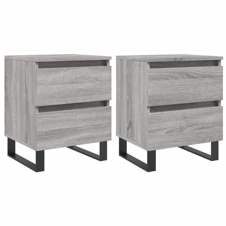 Nachtkastjes 2 st 40x35x50 cm bewerkt hout grijs sonoma eiken MeubelReus