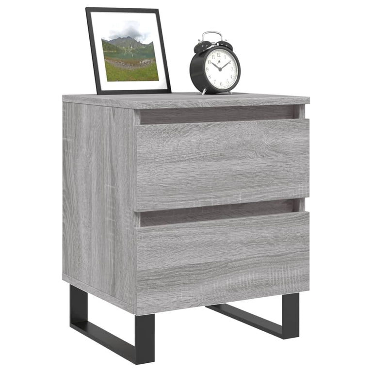 Nachtkastjes 2 st 40x35x50 cm bewerkt hout grijs sonoma eiken MeubelReus