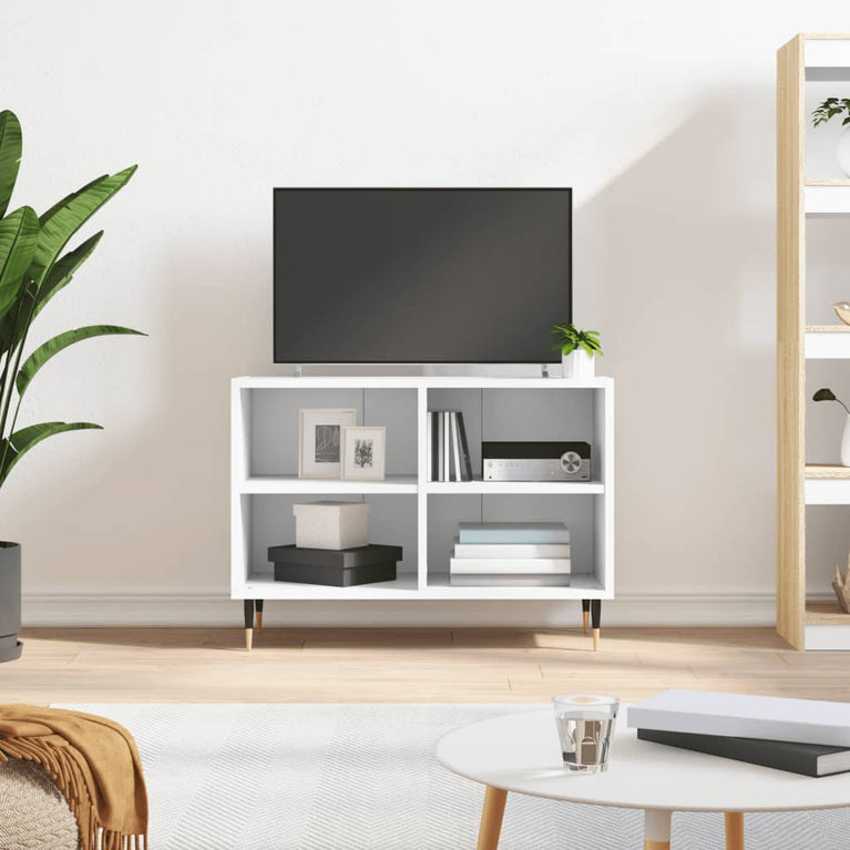 Tv-meubel 69,5x30x50 cm bewerkt hout wit MeubelReus