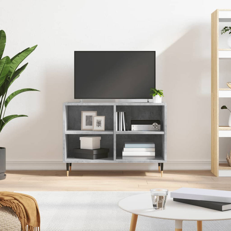 Tv-meubel 69,5x30x50 cm bewerkt hout betongrijs MeubelReus