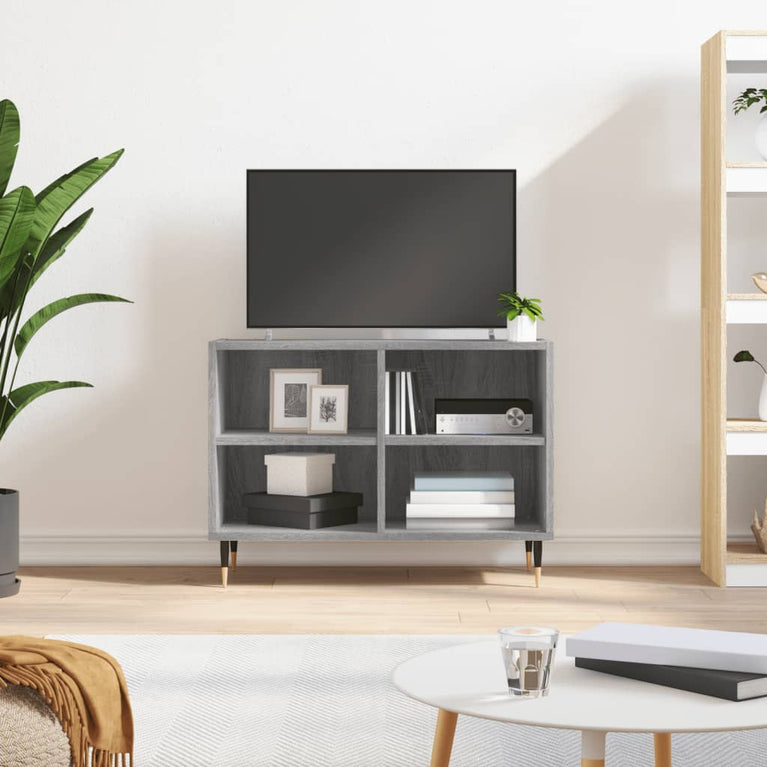 Tv-meubel 69,5x30x50 cm bewerkt hout grijs sonoma eikenkleurig MeubelReus