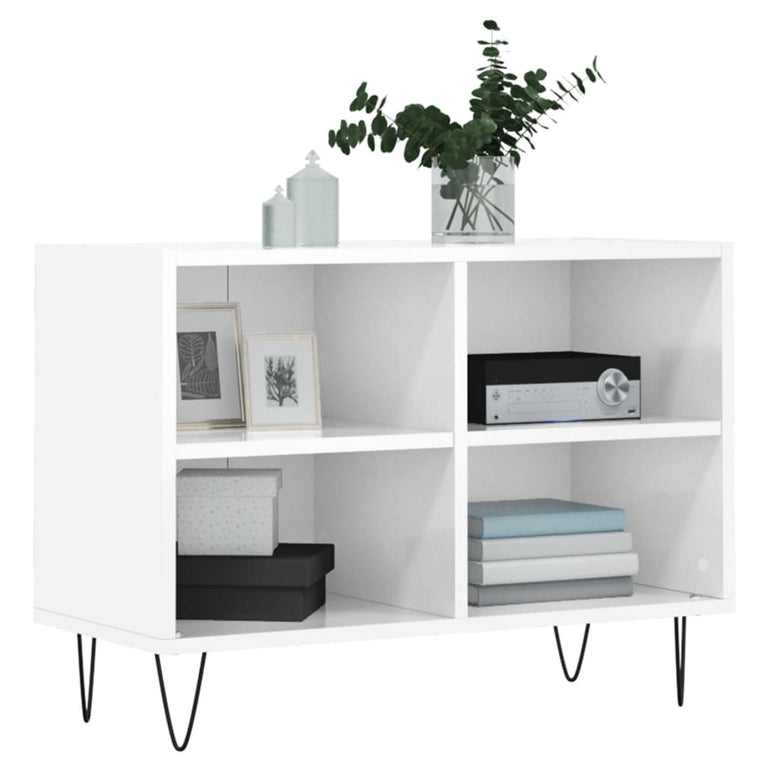 Tv-meubel 69,5x30x50 cm bewerkt hout hoogglans wit MeubelReus