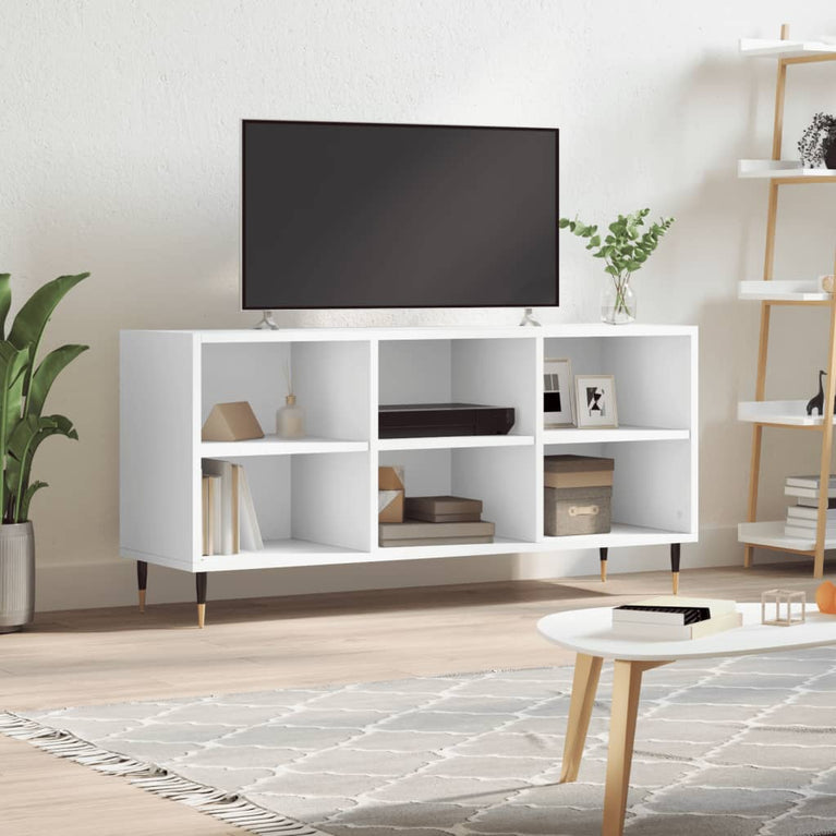 Tv-meubel 103,5x30x50 cm bewerkt hout wit MeubelReus