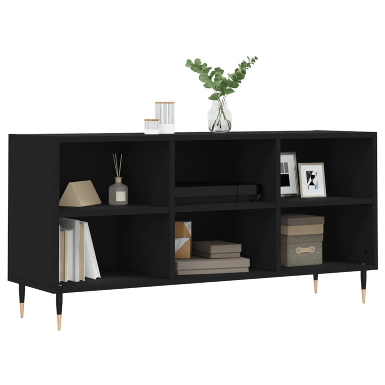 Tv-meubel 103,5x30x50 cm bewerkt hout zwart MeubelReus