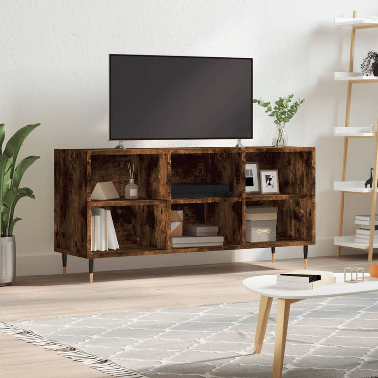 Tv-meubel 103,5x30x50 cm bewerkt hout gerookt eikenkleurig MeubelReus
