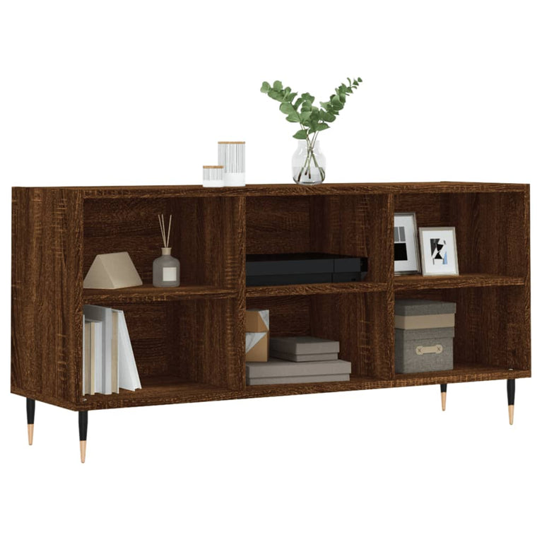 Tv-meubel 103,5x30x50 cm bewerkt hout bruin eikenkleur MeubelReus