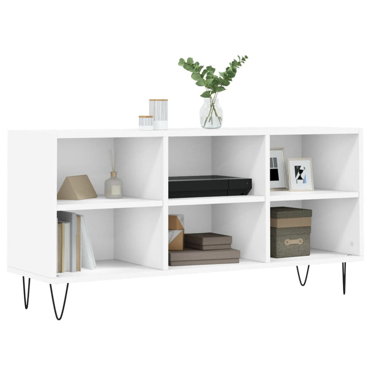 Tv-meubel 103,5x30x50 cm bewerkt hout wit MeubelReus