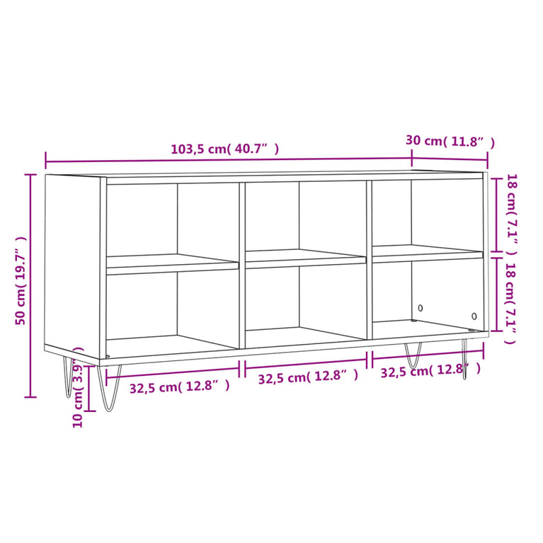 Tv-meubel 103,5x30x50 cm bewerkt hout wit MeubelReus
