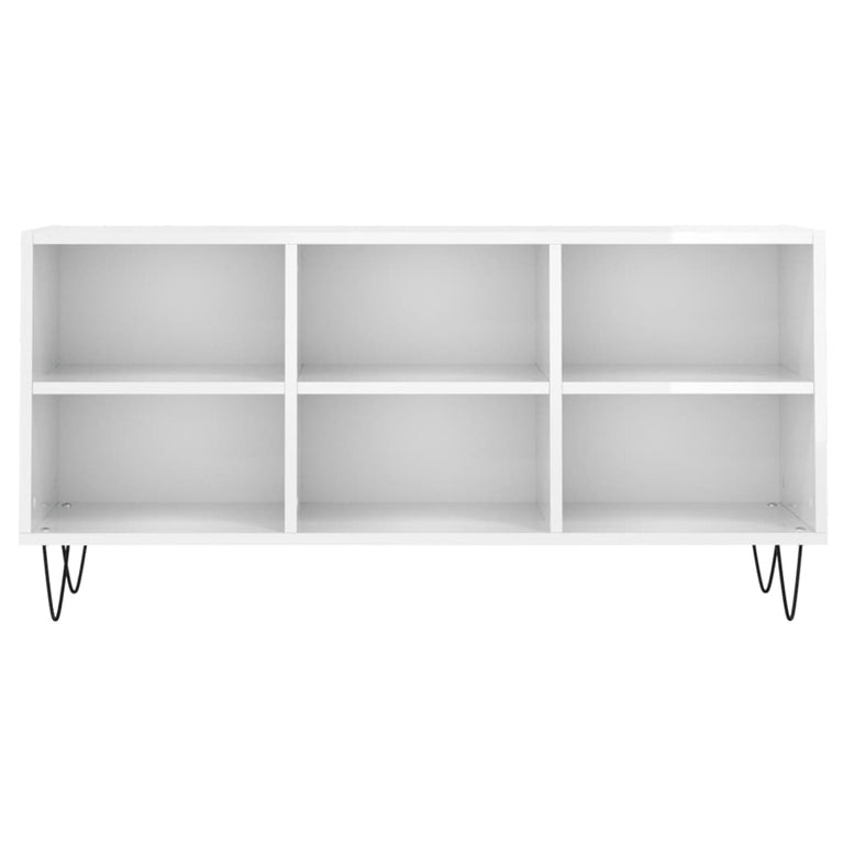 Tv-meubel 103,5x30x50 cm bewerkt hout hoogglans wit MeubelReus
