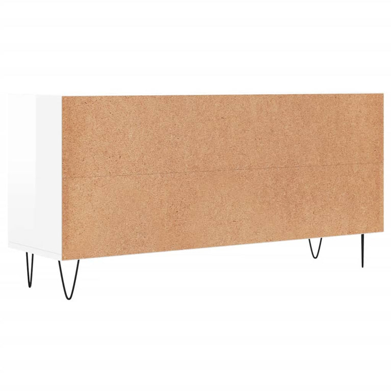 Tv-meubel 103,5x30x50 cm bewerkt hout hoogglans wit MeubelReus