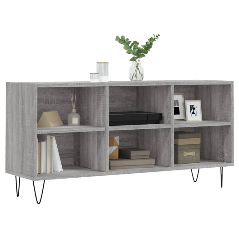 Tv-meubel 103,5x30x50 cm bewerkt hout grijs sonoma eikenkleurig MeubelReus