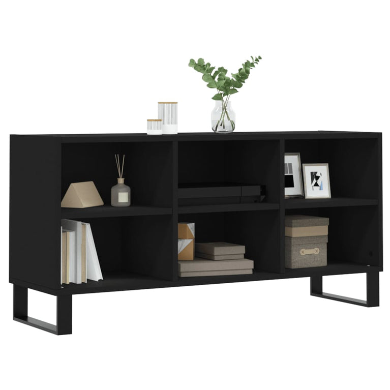 Tv-meubel 103,5x30x50 cm bewerkt hout zwart MeubelReus