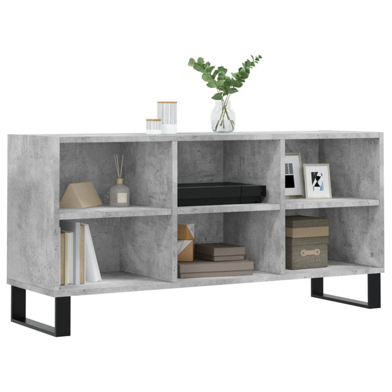 Tv-meubel 103,5x30x50 cm bewerkt hout betongrijs MeubelReus