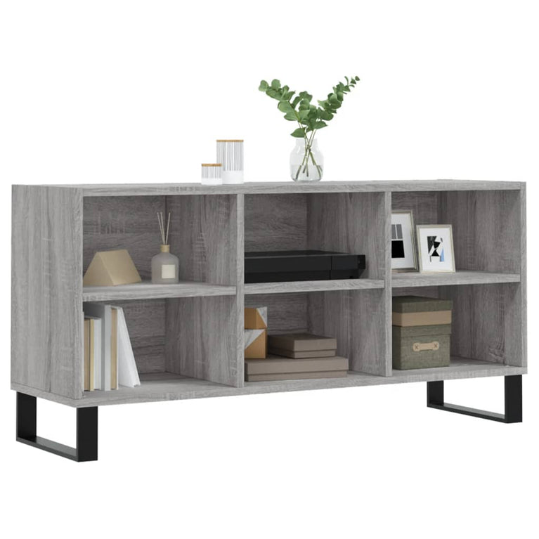 Tv-meubel 103,5x30x50 cm bewerkt hout grijs sonoma eikenkleurig MeubelReus