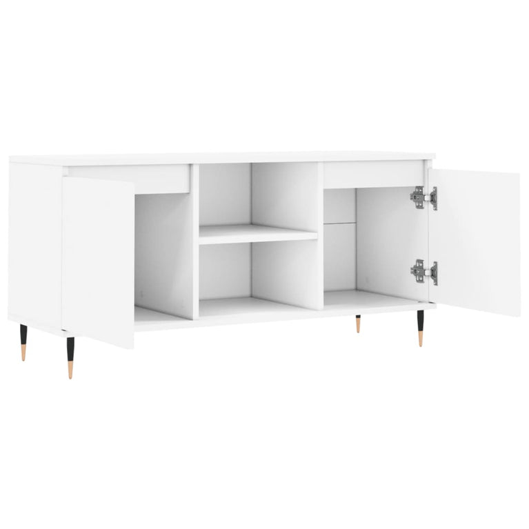 Tv-meubel 104x35x50 cm bewerkt hout wit MeubelReus