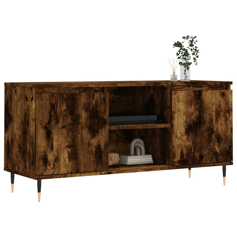 Tv-meubel 104x35x50 cm bewerkt hout gerookt eikenkleurig MeubelReus