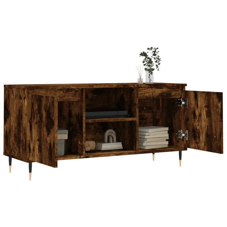 Tv-meubel 104x35x50 cm bewerkt hout gerookt eikenkleurig MeubelReus