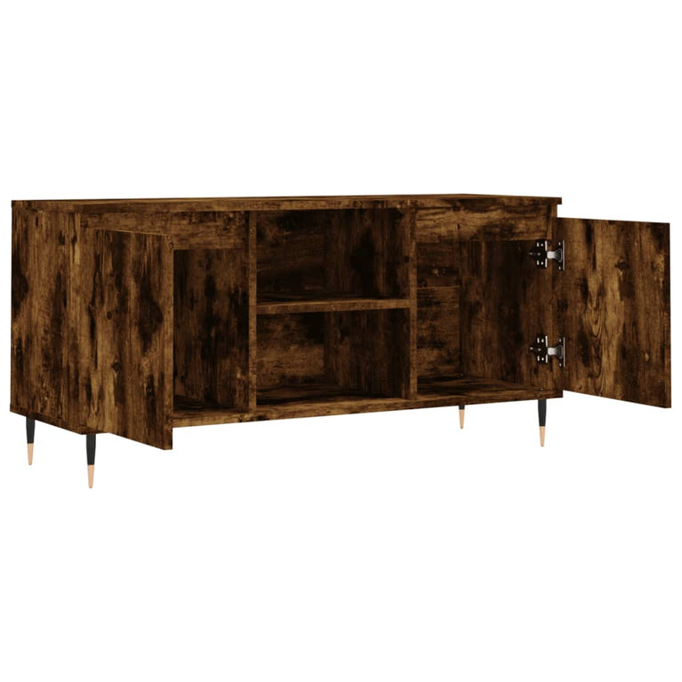 Tv-meubel 104x35x50 cm bewerkt hout gerookt eikenkleurig MeubelReus
