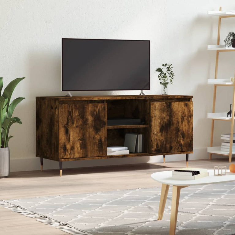Tv-meubel 104x35x50 cm bewerkt hout gerookt eikenkleurig MeubelReus