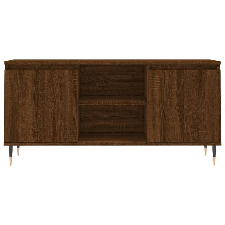 Tv-meubel 104x35x50 cm bewerkt hout bruin eikenkleur MeubelReus