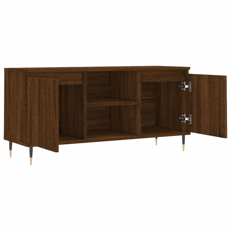 Tv-meubel 104x35x50 cm bewerkt hout bruin eikenkleur MeubelReus