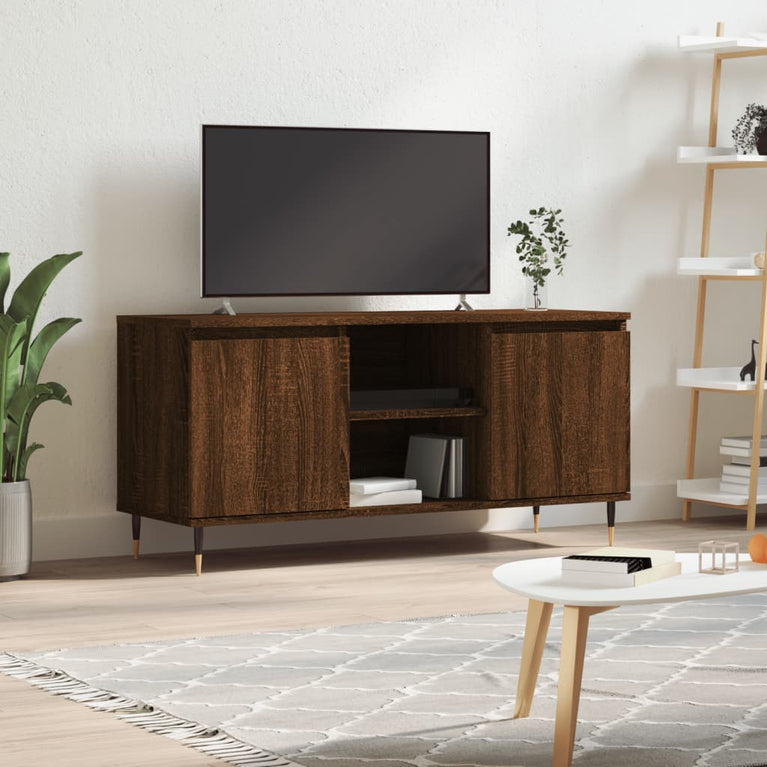 Tv-meubel 104x35x50 cm bewerkt hout bruin eikenkleur MeubelReus