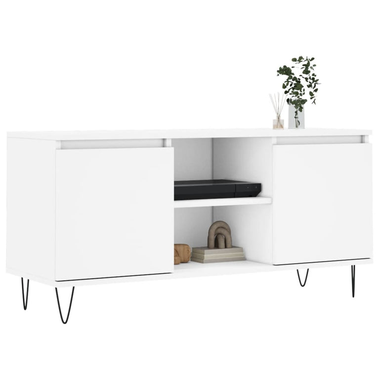 Tv-meubel 104x35x50 cm bewerkt hout wit MeubelReus