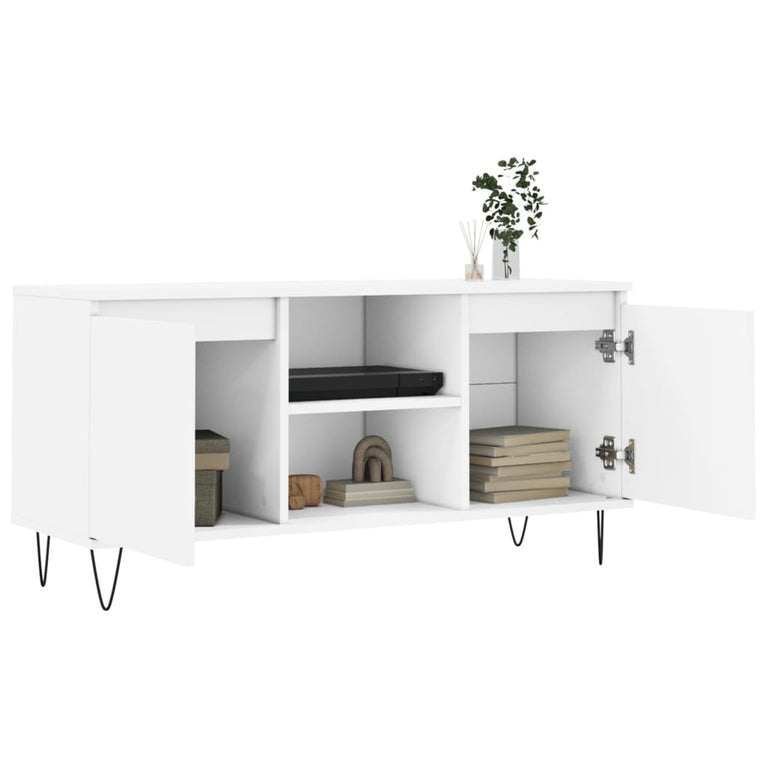 Tv-meubel 104x35x50 cm bewerkt hout wit MeubelReus