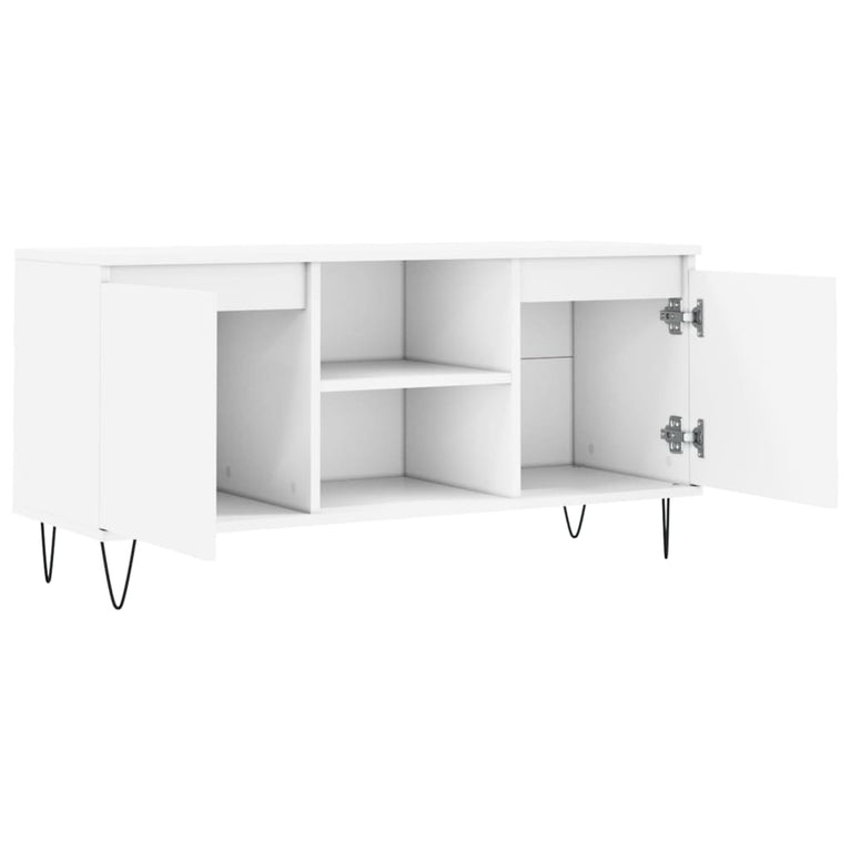 Tv-meubel 104x35x50 cm bewerkt hout wit MeubelReus