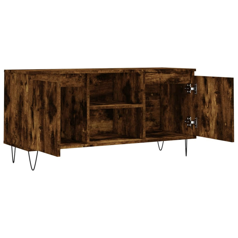 Tv-meubel 104x35x50 cm bewerkt hout gerookt eikenkleurig MeubelReus