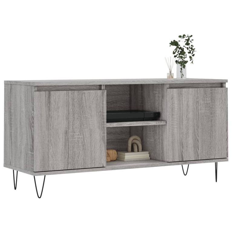 Tv-meubel 104x35x50 cm bewerkt hout grijs sonoma eikenkleurig MeubelReus