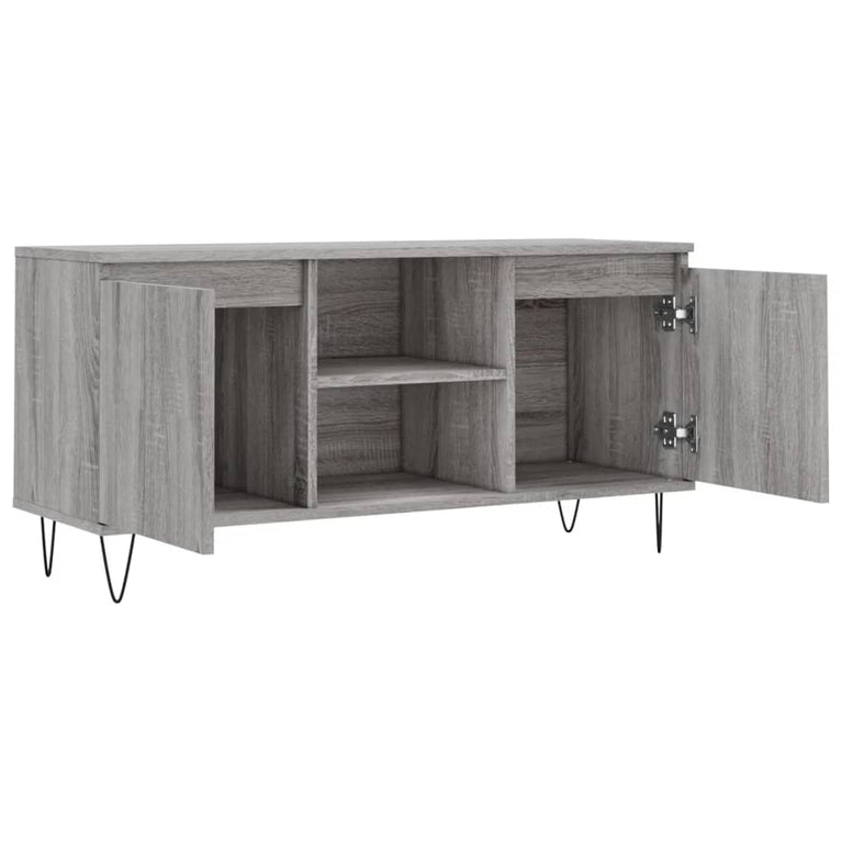 Tv-meubel 104x35x50 cm bewerkt hout grijs sonoma eikenkleurig MeubelReus